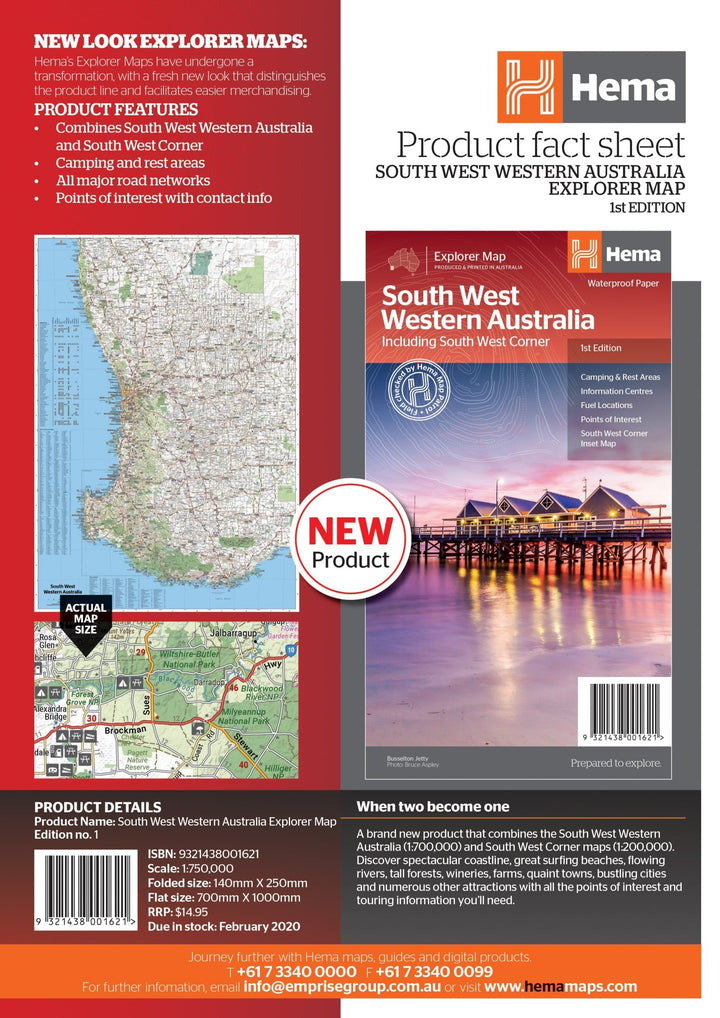 South West Western Australia Map (1st Edition)