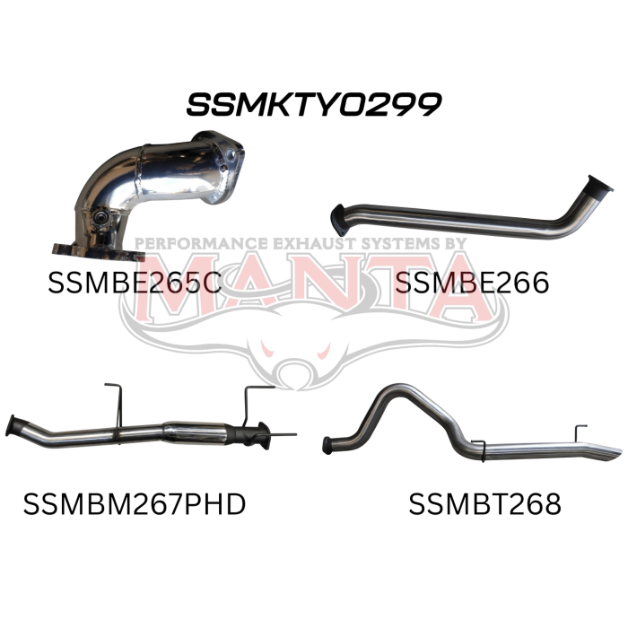 Manta - HDJ100 4.2L TD WAGON 3in CENTRE HOTDOG & REAR TAIL - (SSMKTY0299)