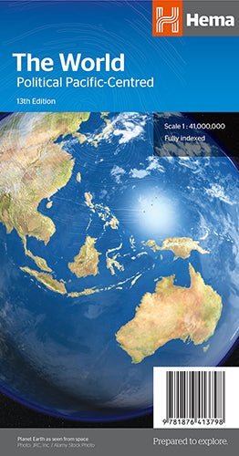 World Political Pacific Centred Map (14th Edition)