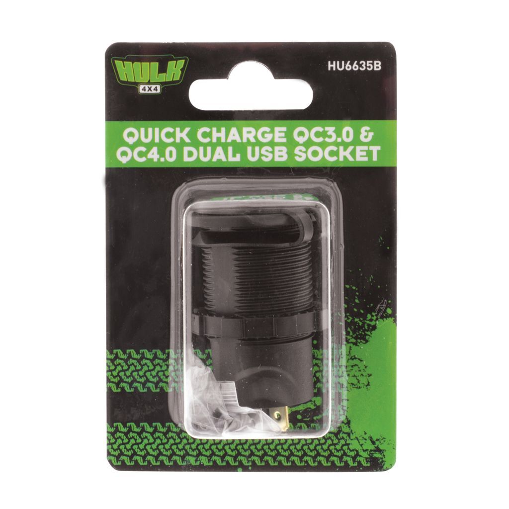 Quick Charge QC3.0 & QC4.0 Dual USB Socket
