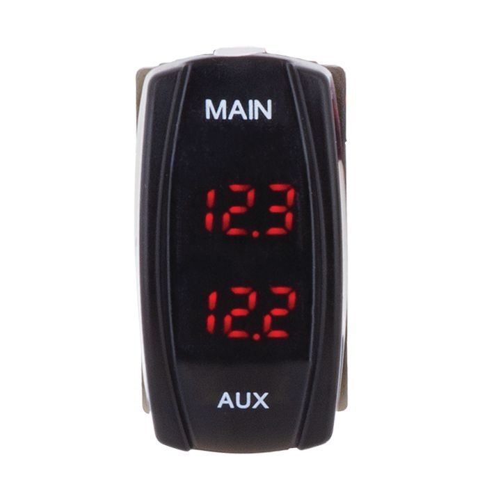 Dual Switch Size Voltmeter - Red (Bulk)