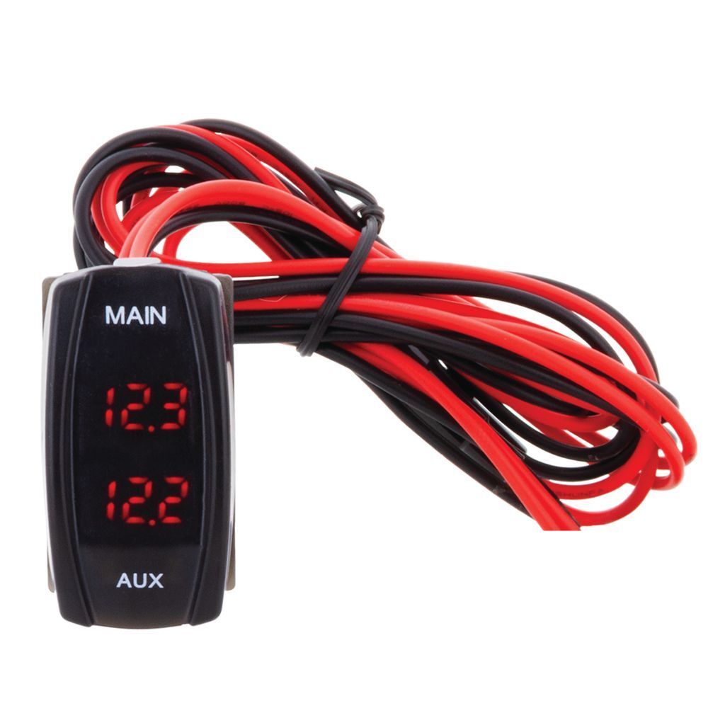 Dual Switch Size Voltmeter - Red (Bulk)