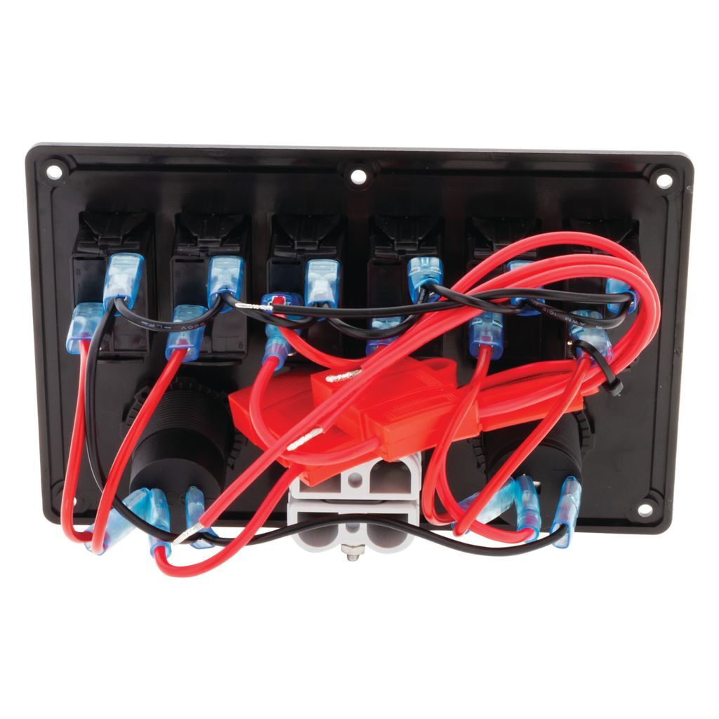 6 Way Switch Panel With 50A Plugs Acc Power Socket & Usb