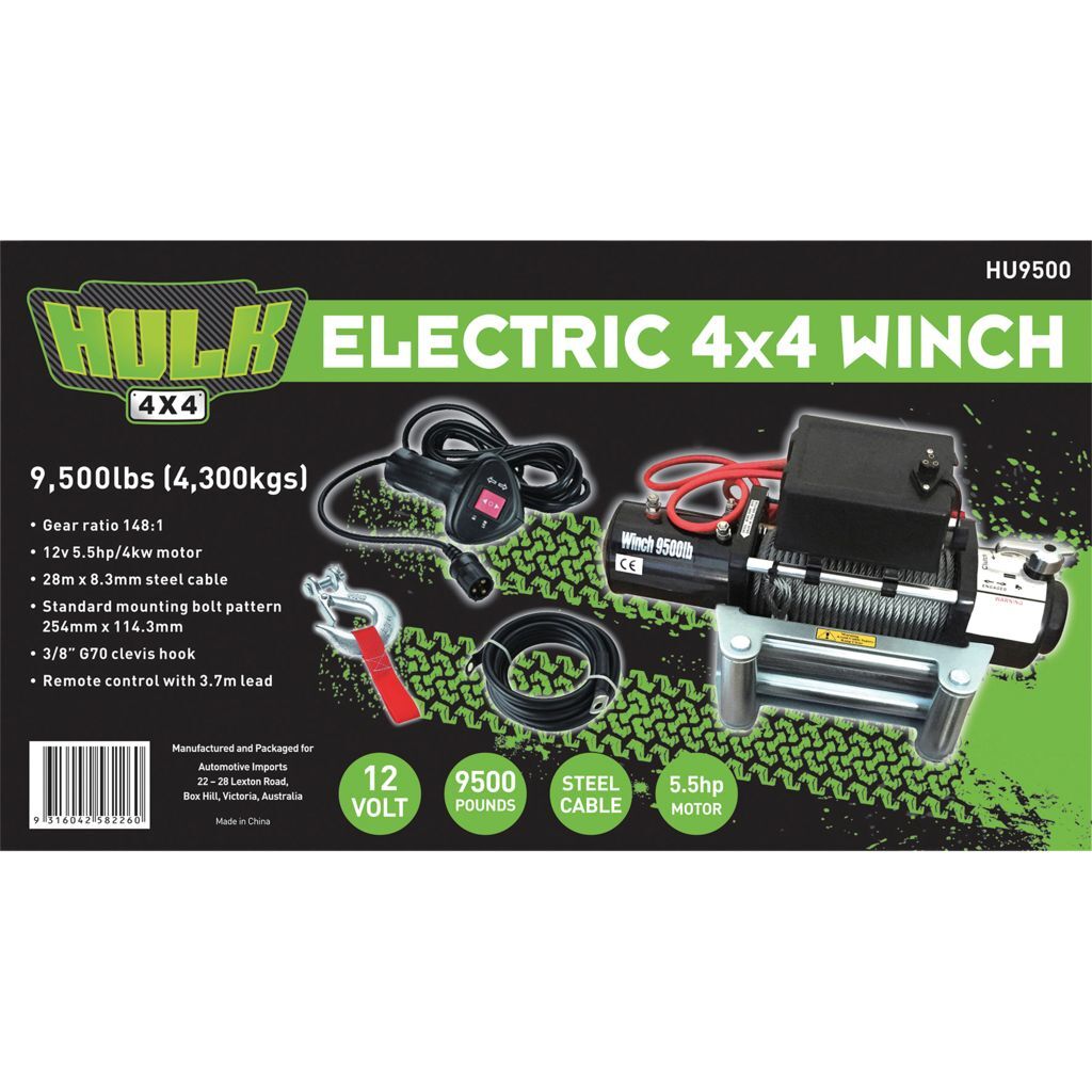 Electric 4X4 Winch 9500Lbs (4300Kg)
