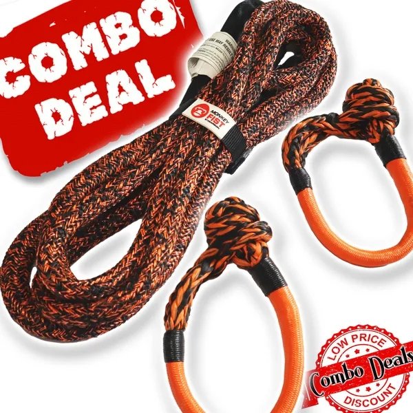Carbon 4m 14000kg Bridle Rope and 2 x Soft Shackle Combo Deal - Carbon Offroad