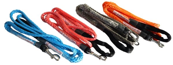 Carbon Offroad Beastline Winch Rope Dog Lead Kit 2m x 8mm Stainless Hardware - Carbon Offroad