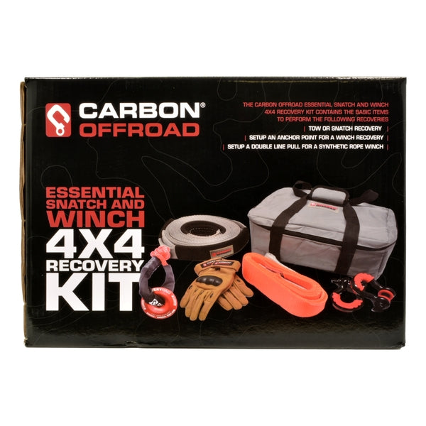 Carbon V.3 12000lb Winch Black Hook and Recovery Combo Deal