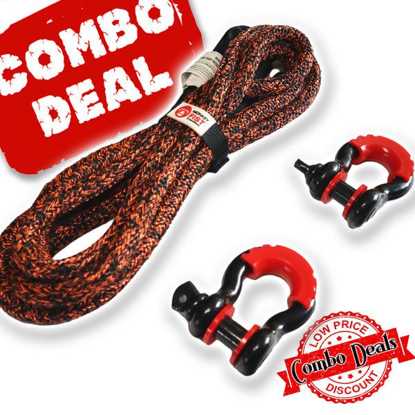 Carbon 4m 14000kg Bridle Recovery Rope and 2 x Bow Shackle Combo Deal